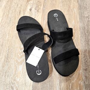 Nwt Black Slide Sandals